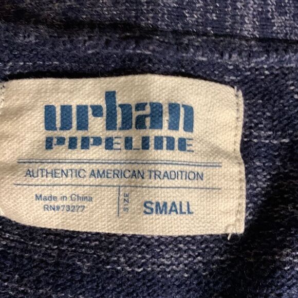 Urban Pipeline Size Small men's button up sweater.  Heather blue.  NWOT - Picture 4 of 7